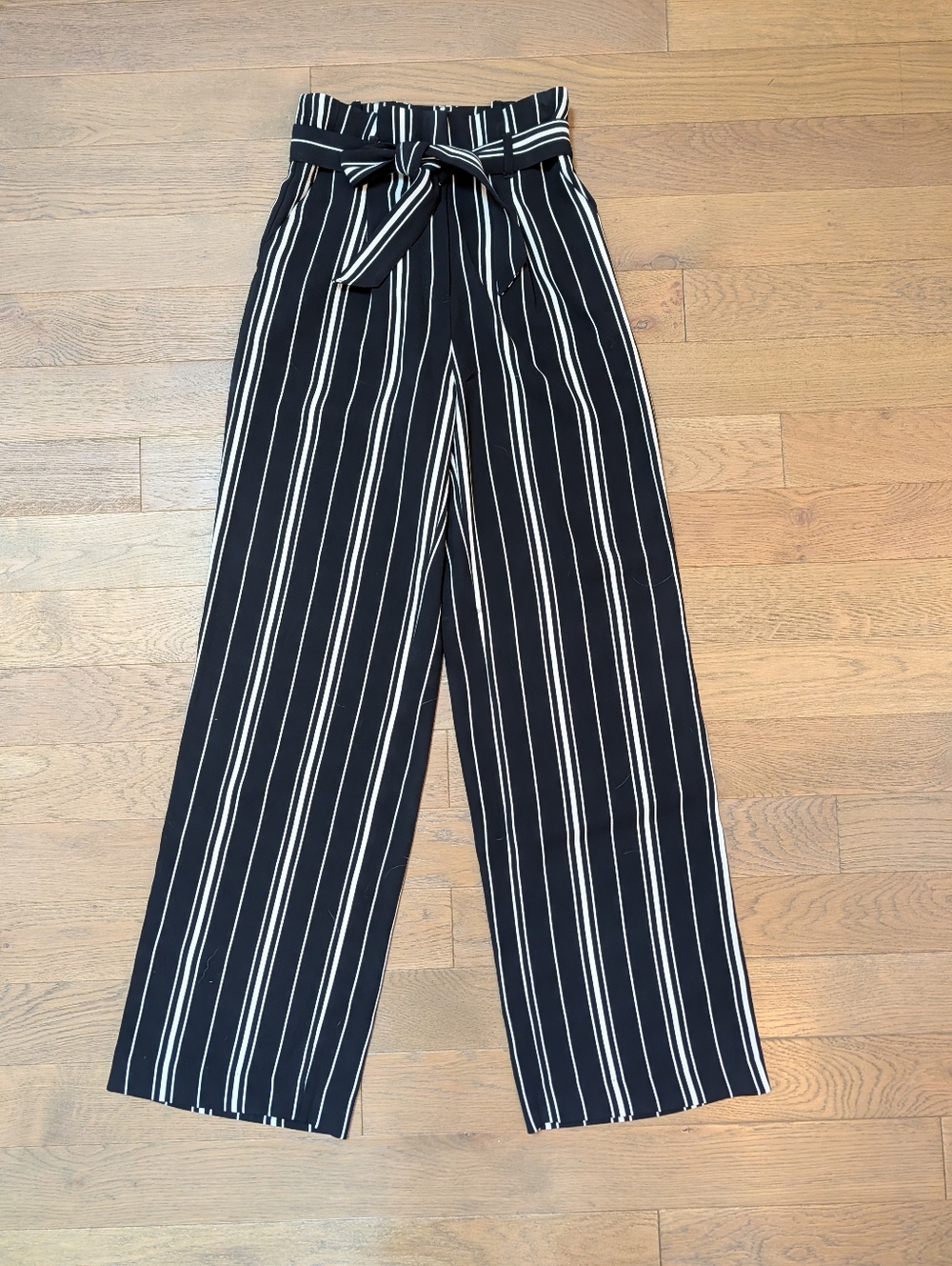 H&M Black And White Striped Trousers